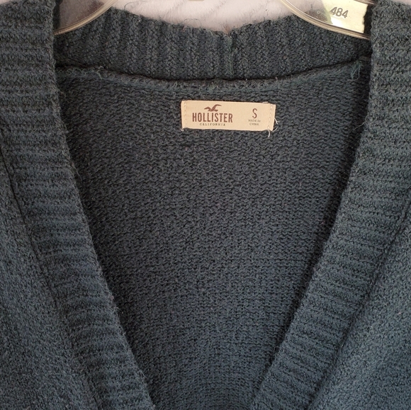 SOLD Hollister Boyfriend Cardigan Teal Sweater - Picture 4 of 10